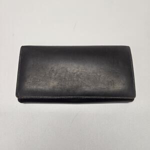 Vtg Carlo Amboldi Matte Calf Skin Large Bifold Wallet Card Holder Soft Leather